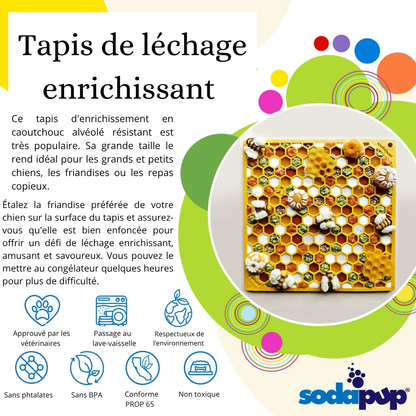Tapis de léchage- Emat puzzle - Ruche Jaune - Soda Pup